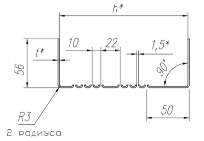 Термопрофиль направляющий ТН3 (150-250)